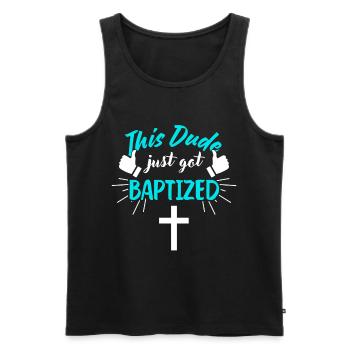 This guy is newly baptized Christian baptism - Men's Premium Organic Tank Top - black - Front - Michal (187cm)