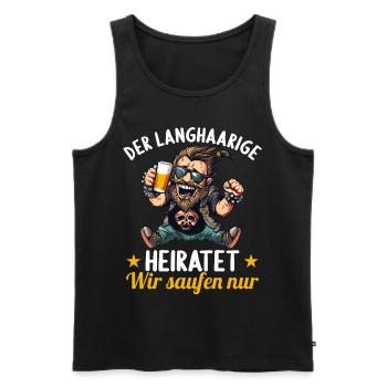 the long-haired man marries bachelor party bachelor party - Men's Premium Organic Tank Top - black - Front - AI Model Male 178 light (178cm)