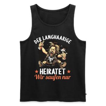the long-haired man marries bachelor party bachelor party - Men's Premium Organic Tank Top - black - Front - AI Model Male 178 light (178cm)