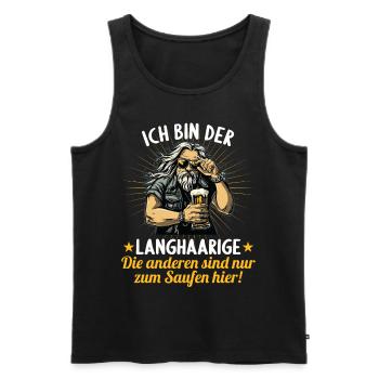 the long-haired man marries bachelor party bachelor party - Men's Premium Organic Tank Top - black - Front - AI Model Male 178 light (178cm)