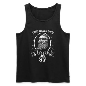 The bearded Legend is 37 - Men's Premium Organic Tank Top - black - Front - AI Model Male 178 light (178cm)