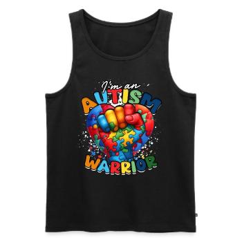 Autist Autismus I'm an autism warrior - Männer Premium Bio Tank Top - Schwarz - Vorne - AI Model Male 178 light (178cm)
