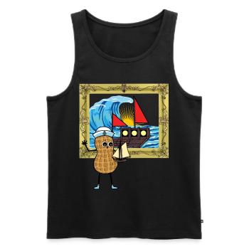 Erdnuss Seefahrer Seemann Segeln Boot Schiff - Männer Premium Bio Tank Top - Schwarz - Vorne - Michal (187cm)