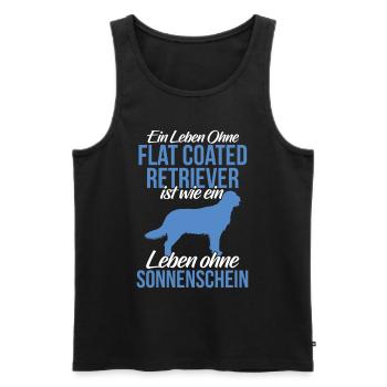Leben ohne Flat Coated Retriever - Männer Premium Bio Tank Top - Schwarz - Vorne - AI Model Male 178 light (178cm)