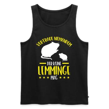 Lemming Don't Trust Vole Lemming - Men's Premium Organic Tank Top - black - Front - Michal (187cm)
