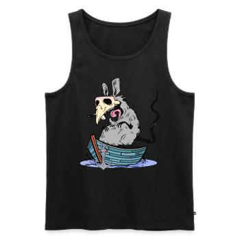 Pest Ratte Boot Schifffahrt Seemänner Seemann - Männer Premium Bio Tank Top - Schwarz - Vorne - AI Model Male 178 light (178cm)