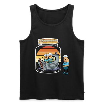 Erdnuss Seemänner Flaschenpost Schiff Boot Ahoi - Männer Premium Bio Tank Top - Schwarz - Vorne - AI Model Male 178 light (178cm)