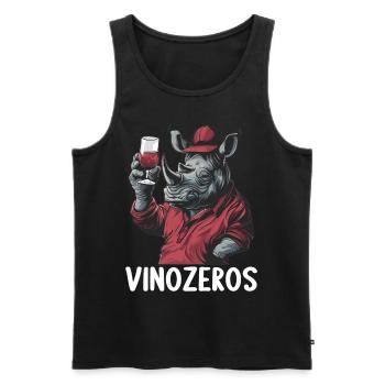 Vinozeros Weinkenner Weintrinker Weinliebhaber - Männer Premium Bio Tank Top - Schwarz - Vorne - AI Model Male 178 light (178cm)