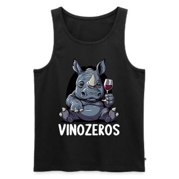 Vinozeros Weinkenner Weintrinker Weinliebhaber - Männer Premium Bio Tank Top - Schwarz - Vorne - AI Model Male 178 light (178cm)