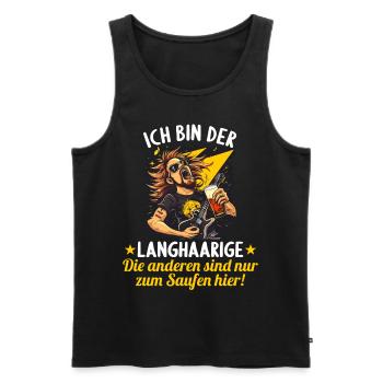 the long-haired man marries bachelor party bachelor party - Men's Premium Organic Tank Top - black - Front - AI Model Male 178 light (178cm)