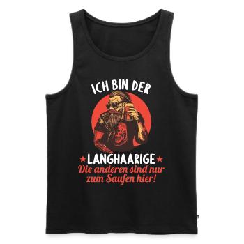 the long-haired man marries bachelor party bachelor party - Men's Premium Organic Tank Top - black - Front - AI Model Male 178 light (178cm)