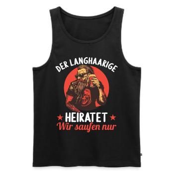 the long-haired man marries bachelor party bachelor party - Men's Premium Organic Tank Top - black - Front - AI Model Male 178 light (178cm)