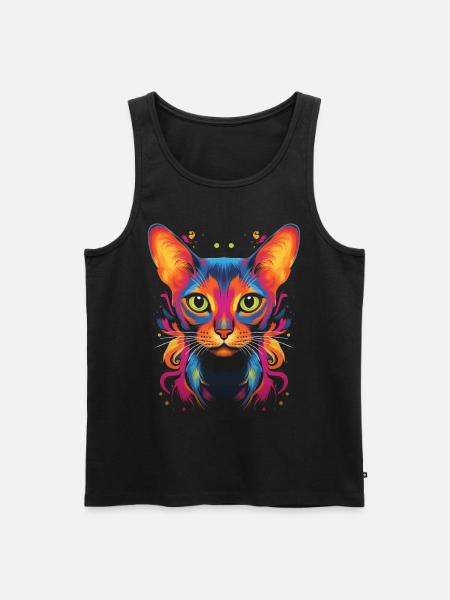 Abyssinian Cat Pop Art - Men's Premium Organic Tank Top - black