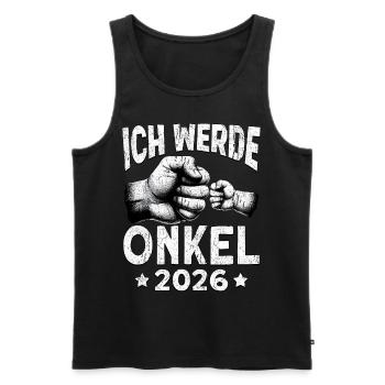 Ich werde Onkel 2026 - Männer Premium Bio Tank Top - Schwarz - Vorne - Michal (187cm)