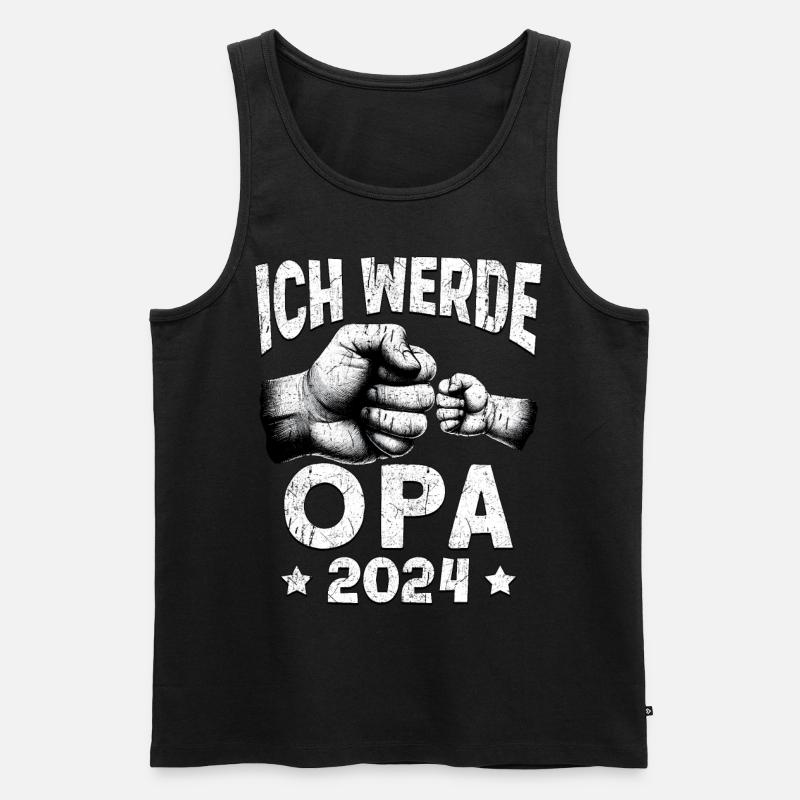 Ich werde Opa 2024 - Männer Premium Bio Tank Top - Schwarz