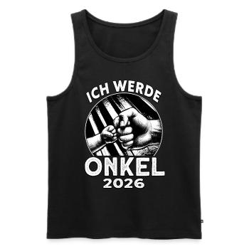 Ich werde Onkel 2026 - Männer Premium Bio Tank Top - Schwarz - Vorne - Michal (187cm)