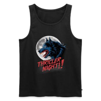 Thriller Nacht der Werwölfe und Mondscheinheulen - Männer Premium Bio Tank Top - Schwarz - Vorne - Michal (187cm)