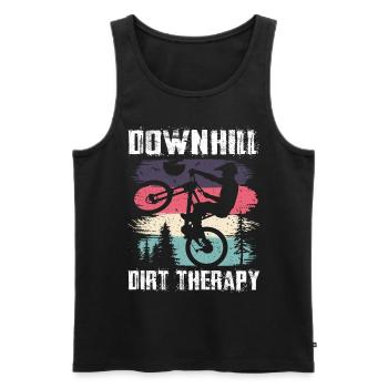 Downhill Dirt Therapy Downhill Mountain Bike - Men's Premium Organic Tank Top - black - Front - Michal (187cm)