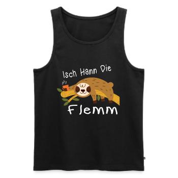 Isch Hann le dialecte de la Sarre - Débardeur bio Premium Homme - noir - Devant - AI Model Male 178 light (178cm)