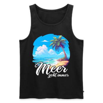 The sea always goes on holiday trips - Men's Premium Organic Tank Top - black - Front - Michal (187cm)