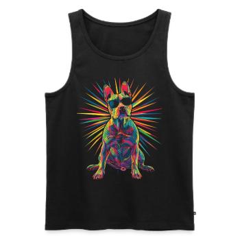 American Bull Terrier Dog Sunglasses Pop Art - Men's Premium Organic Tank Top - black - Front - AI Model Male 178 light (178cm)