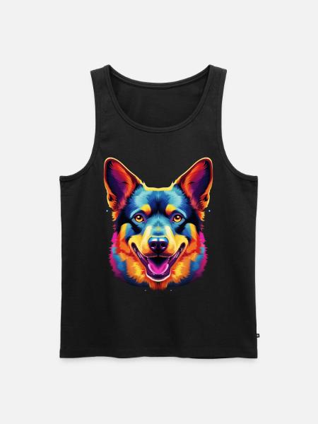 Australian Cattle Dog Pop Art - Men's Premium Organic Tank Top - black
