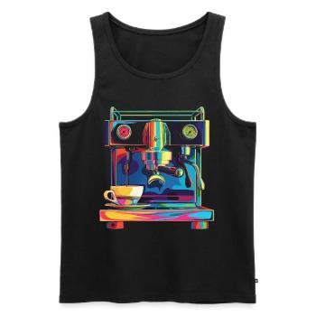 Barista Coffee Maker Pop Art - Men's Premium Organic Tank Top - black - Front - AI Model Male 178 light (178cm)
