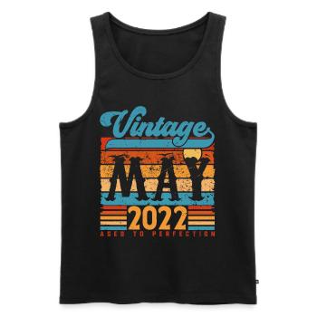 Mai 2022, Vintage-Geburtstagsgeschenk Mai 2022. - Männer Premium Bio Tank Top - Schwarz - Vorne - Michal (187cm)