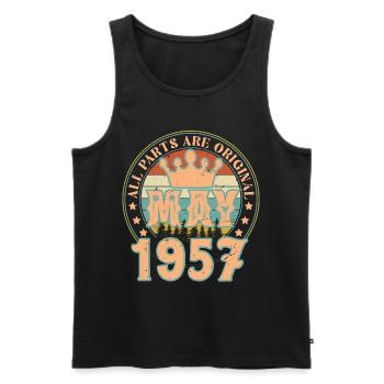 Mai 1957. Mai 1957 Geburtstagsgeschenk. Mai 1957 - Männer Premium Bio Tank Top - Schwarz - Vorne - Michal (187cm)