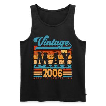 May 2006, Vintage Birthday Gift May 2006. - Men's Premium Organic Tank Top - black - Front - Michal (187cm)