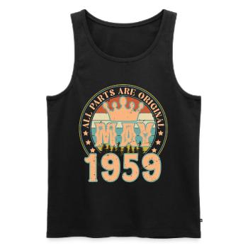 Mai 1959. Mai 1959 Geburtstagsgeschenk. Mai 1959 - Männer Premium Bio Tank Top - Schwarz - Vorne - Michal (187cm)