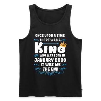 Once upon a time there was a king. January 2000 Birthday - Men's Premium Organic Tank Top - black - Front - AI Model Male 178 light (178cm)