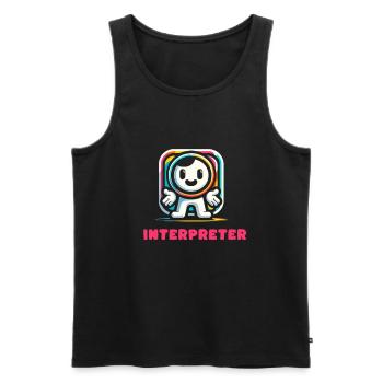 interpreter profession job career - Men's Premium Organic Tank Top - black - Front - AI Model Male 178 light (178cm)