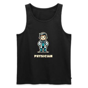 physician profession career job - Men's Premium Organic Tank Top - black - Front - Michal (187cm)