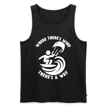 Kitesurfing Where there's wind there's a way - Men's Premium Organic Tank Top - black - Front - Michal (187cm)