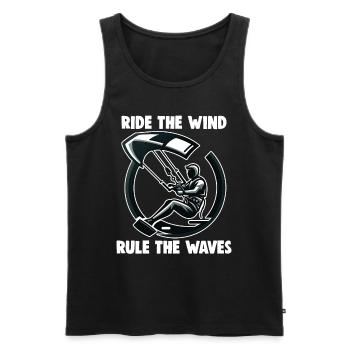 Kitesurf Surfez sur le vent et dominez les vagues - Débardeur bio Premium Homme - noir - Devant - Michal (187cm)