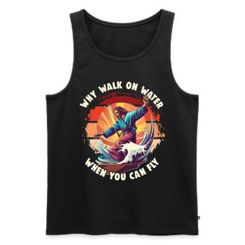 Kitesurfing Why Walk On Water Kitesurfer Jesus - Men's Premium Organic Tank Top - black - Front - Michal (187cm)