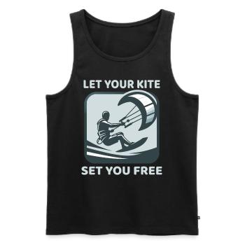 Kitesurf Laissez votre cerf-volant vous libérer Kitesurfeur - Débardeur bio Premium Homme - noir - Devant - Michal (187cm)