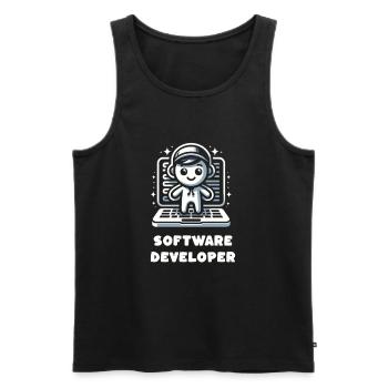 software developer profession career job - Men's Premium Organic Tank Top - black - Front - AI Model Male 178 light (178cm)