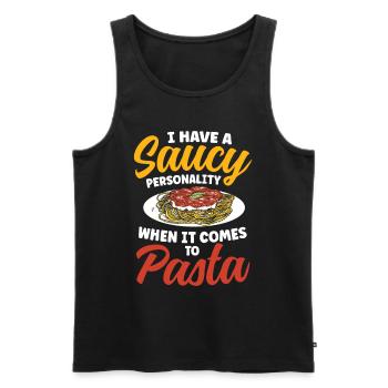 I Have A Saucy Personality When It Comes To Pasta - Männer Premium Bio Tank Top - Schwarz - Vorne - Michal (187cm)