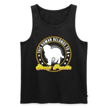 Ich gehöre meinem Schafpudel Altdeutscher Hütehund - Männer Premium Bio Tank Top - Schwarz - Vorne - AI Model Male 178 light (178cm)