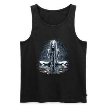Rätselhafte Wassernymphe mit fließendem Haar - Männer Premium Bio Tank Top - Schwarz - Vorne - Michal (187cm)