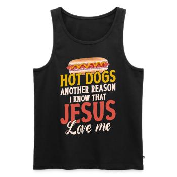 Hot Dog Adult Jesus Faith - Men's Premium Organic Tank Top - black - Front - Michal (187cm)