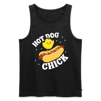 Hot Dog Adult Chicken Girl Hot Dog - Men's Premium Organic Tank Top - black - Front - Michal (187cm)