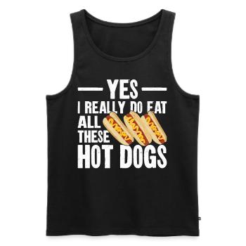 Hot Dog Adult Yes, I Really Do Eat - Men's Premium Organic Tank Top - black - Front - Michal (187cm)