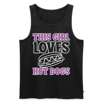 Hot Dog Adult Girl Cette fille aime - Débardeur bio Premium Homme - noir - Devant - Michal (187cm)