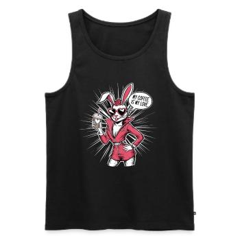 My Coffee Is My Love für eine Kaffeeliebhaberin - Männer Premium Bio Tank Top - Schwarz - Vorne - AI Model Male 178 light (178cm)