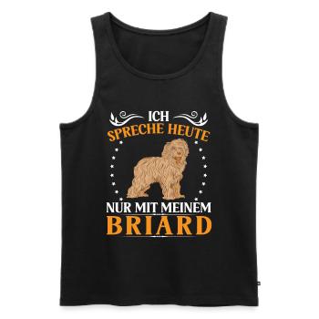 Ne parler qu’à Briard Berger de Brie - Débardeur bio Premium Homme - noir - Devant - Michal (187cm)