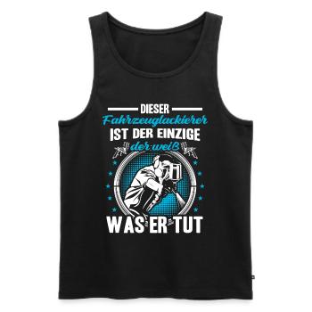 Vehicle painter knows what he is doing Painter - Men's Premium Organic Tank Top - black - Front - AI Model Male 178 light (178cm)