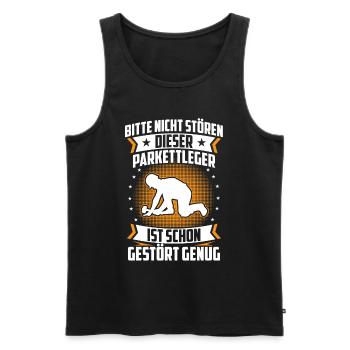 Parquet layer is enough tiler - Men's Premium Organic Tank Top - black - Front - AI Model Male 178 light (178cm)